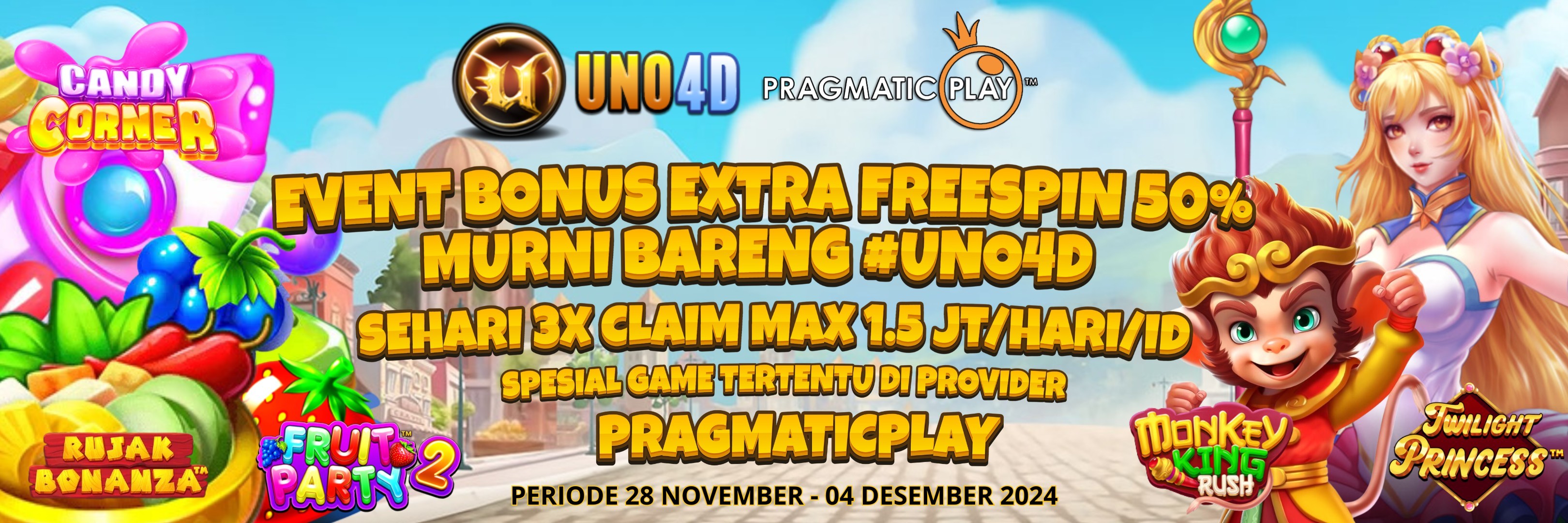 EVENT BONUS EXTRA FREESPIN 50% 